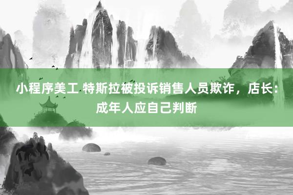 小程序美工 特斯拉被投诉销售人员欺诈，店长：成年人应自己判断